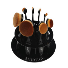 Made of sturdy clear acrylic 10 Hole Oval Makeup Brush Holder Drying Rack Organizer Cosmetic Shelf Tool Anne