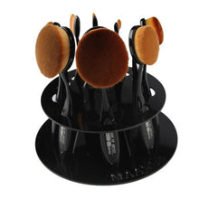 Made of sturdy clear acrylic 10 Hole Oval Makeup Brush Holder Drying Rack Organizer Cosmetic Shelf Tool Anne