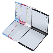 Makeup Mirrors Mini Portable Folding Compact Hand Cosmetic Make Up Pocket Mirror with 8 LED Light for Lady