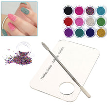 Makeup Nail Art Acrylic Palette + Stainless Steel Pusher Knife + Nail Art Caviar Manicure Makeup Tool Kits
