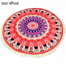 Mandala Tapestry Bohemian Round Beach Towel Tassel Printing Colorful Kaftan Beach Cangas De Praia Mandalas En Tela#C812