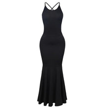 Maxi Dress Cross Bandage Backless Spaghettu Strap Silhouette Fishtail Sexy Dress Vestidos Longos#B708