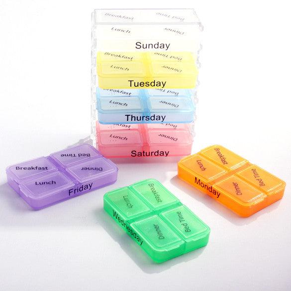 Medicine Weekly Storage pillbox 7 Day Tablet Sorter medicine Box Container Case Organizer pill cutter