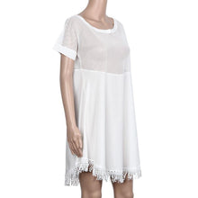 Mesh Dress Summer Sundresses Hollow Out Tassel Perspective Shirts Clothing Vestidos De Renda Roupas#B714