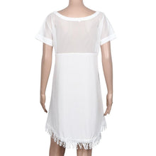Mesh Dress Summer Sundresses Hollow Out Tassel Perspective Shirts Clothing Vestidos De Renda Roupas#B714