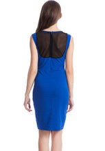 Mesh See Through Office Work Dress Sleeveless Back Zipper Midi Black Bodycon Sexy Red Dress Summer Dress 2016 New Style Spring