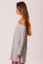 Mini Grey Ruched Casual Loose Dress Off Shoulder Solid Full Sleeve Dress 2016 Women Fall Casual New Autumn Dresses