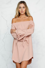 Mini Off Shoulder Loose Casual Dress Solid Bow Pink Summer Dresses Women Shift Dress Summer 2016 New Fashion Dresses