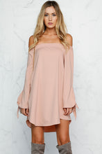 Mini Off Shoulder Loose Casual Dress Solid Bow Pink Summer Dresses Women Shift Dress Summer 2016 New Fashion Dresses