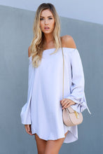 Mini Off Shoulder Loose Casual Dress Solid Bow Pink Summer Dresses Women Shift Dress Summer 2016 New Fashion Dresses