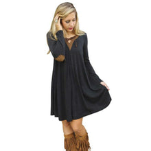 Moda ropa mujer Autumn Personality Loose And Comfortable Long Sleeved Dress personalidad suelta y comoda de manga larga vestido