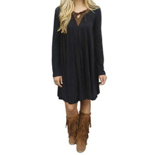 Moda ropa mujer Autumn Personality Loose And Comfortable Long Sleeved Dress personalidad suelta y comoda de manga larga vestido