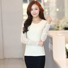 NEW Fall Brand Slim wild t-shirt women Bow Long-sleeved Lace t shirt Plus Size tops 9673