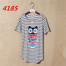 NEW Striped Printed Anchor owl lip women T-shirts short Sleeve t shirts Stretch Cotton tees tops 4185