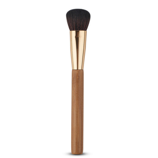 Natural Bamboo Handle Makeup Cosmetics Tool Kit Powder Blush Brushes