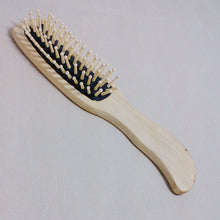 Natural Bamboo Paddle Cushion Massage Hair Brush Ball-Tipped Wooden Comb