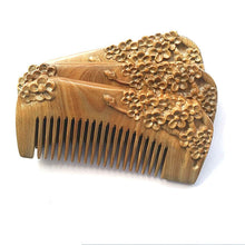 Natural Green Sandalwood Carving Comb Antistatic Massage Health Care Combs 3 Type