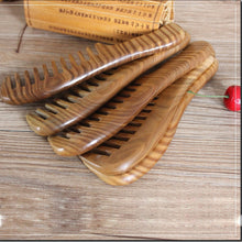 Natural Green Sandalwood Handmade Wide-tooth 4mm Pitch Tooth Wood Combs No Static Toothed Lice Comb Hair Care