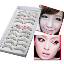 Natural Long 10 Pairs Thin Fake False Eyelashes Eye Lash Clear Makeup Tool