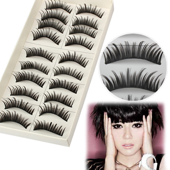 Natural Long Thick Black False Eyelashes Charming 10 Pairs Eye Lashes MakeUp P4