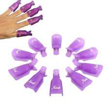 New 10pcs/lot Plastic Nail Tools Acrylic Nail Art Soak Off UV Gel Nail Polish Remover Wrap Clip Cap Nails 2017 Anne