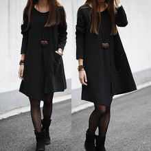 New 2014 Autumn Casual Women Solid Loose Long Sleeve Asymmetrical Dress Vestidos, Orange, Green, Black, M, L, XL,XXL 9631