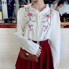 New 2017 Japanese style Summer Kawaii Floral Blouse Bow Tie Casual Ruffled Collar Shirt Cute Blusas Plus Size Women Tops 72521