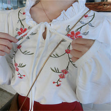 New 2017 Japanese style Summer Kawaii Floral Blouse Bow Tie Casual Ruffled Collar Shirt Cute Blusas Plus Size Women Tops 72521