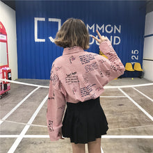 New 2017 Plus size Summer Spring Full Sleeve Cartoon Letter Print Striped Blouse Loose Shirt Cute Blusas Women Tops 72524