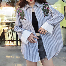 New 2017 Plus size Summer Spring Full Sleeve Floral Leaf Embroidery Blouse Turn-down Collar Shirt Cute Blusas Women Tops 72522