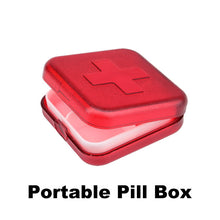 New 4 Slot Health Medicine Case Portable Organizer red color