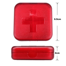 New 4 Slot Health Medicine Case Portable Organizer red color