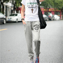 New Arrival 2017 Summer European Letters Pattern Printed Pants Large Size Casual Loose Cotton Trousers 31262