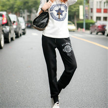 New Arrival 2017 Summer European Letters Pattern Printed Pants Large Size Casual Loose Cotton Trousers 31262