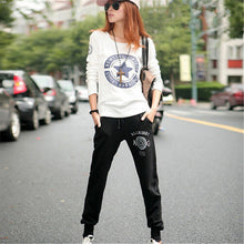 New Arrival 2017 Summer European Letters Pattern Printed Pants Large Size Casual Loose Cotton Trousers 31262