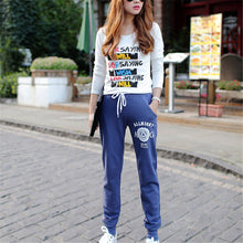 New Arrival 2017 Summer European Letters Pattern Printed Pants Large Size Casual Loose Cotton Trousers 31262