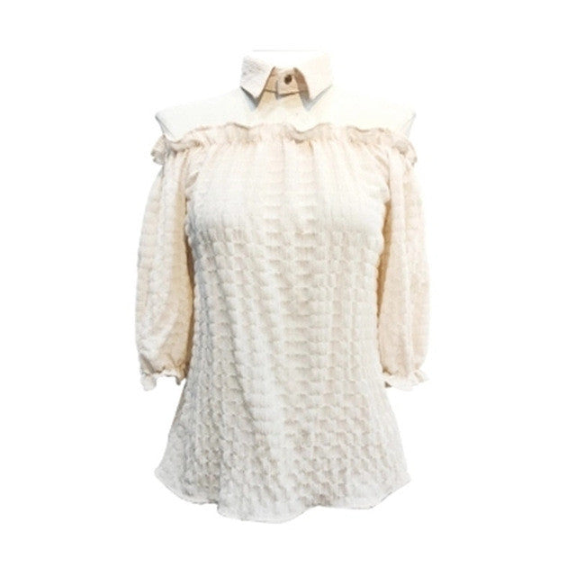 New Arrival 2017 Women Shirts Sexy Chiffon Blouse Half Sleeve Shirt Hanging neck Blouses Woman Tops Plus Size 72723