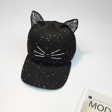 New Arrival Women Cat Ear Pattern Sequin Baseball Cap Women Men Snapback Caps Hip Hop Hats For Women 2017 Summer Spring #23