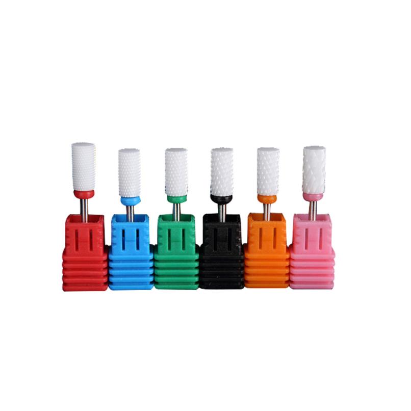 New Arrivals Ceramic & Stainless Steel 6PC Manicure Drill Accessories Ceramic Nail Drill Bit Dead Skin Nail Polish Tool Anne