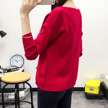 New Autumn Winter Female Carton Print Sweater Plus Size Thin Knitted Full Sleeve O-neck Pullovers Hot Sale 71788