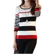 New Autumn Winter Female Patchwork Knitting Sweater Plus Size Thin Knitted Long Sleeve O-neck with Button Pullovers 70245