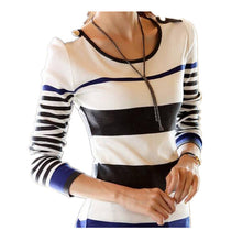New Autumn Winter Female Patchwork Knitting Sweater Plus Size Thin Knitted Long Sleeve O-neck with Button Pullovers 70245