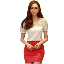 New Blusas Femininas Summer Style Casual Beading Lace Cutout Chiffon T-shirt Plus size Women Top Camisetas 70044