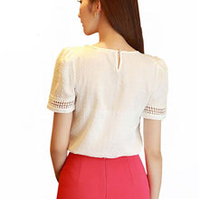New Blusas Femininas Summer Style Casual Beading Lace Cutout Chiffon T-shirt Plus size Women Top Camisetas 70044