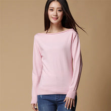 New Cashmere Sweater Women Female Knitted Sweaters Long Sleeve Pullovers Women Slash Neck Sweater 5 Colors High Quality 70110