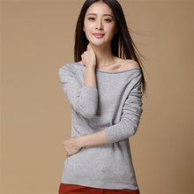 New Cashmere Sweater Women Female Knitted Sweaters Long Sleeve Pullovers Women Slash Neck Sweater 5 Colors High Quality 70110
