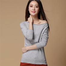 New Cashmere Sweater Women Female Knitted Sweaters Long Sleeve Pullovers Women Slash Neck Sweater 5 Colors High Quality 70110