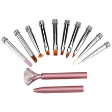 New Designer 10Pcs Different Sizes Copper Handle Nail Art Brush Set Design Nail Brushes Nylon Material Anne