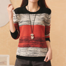 New Fashion Female Pullovers Knitted Long Sleeve O-neck Winter Autumn Patchwork Sweaters Hot Sale 71978
