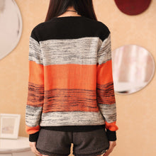 New Fashion Female Pullovers Knitted Long Sleeve O-neck Winter Autumn Patchwork Sweaters Hot Sale 71978